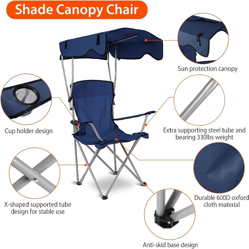Oileus Silla de playa baja para tienda de campaña/refugio/campamento/al  aire libre/mochilero al aire libre, sillas reclinables plegables con  soporte