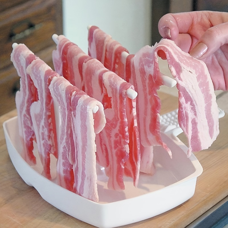 Bacon Rack Microwave Bacon Hanger Cookware Tray Bacon Cookware Cook  Delicious Bacon In Minutes With This Rotisserie Plastic Grill Microwave  Oven Plate Oven Accessories Air Fryer Accessories Kitchen Stuff Kitchen  Accessories 