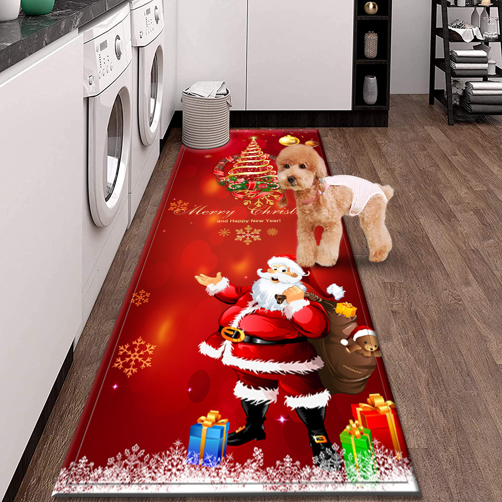 Christmas Runner Rug Santa Claus Area Rug for Kitchen Bedroom Living Room,  Anti-Slip Christmas Rugs Door Mat Indoor Entry Rug Floor Carpet for Xmas  Holiday Decoration Gifts, 23.6 x 70.8 