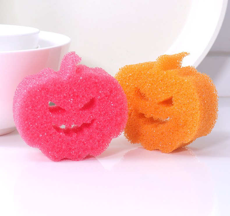 3pcs, Christmas Temperature Sensitive Sponge, Cute Cleaning Sponge,  Multipurpose Kitchen Cleaning Sponge, Dishwashing Sponge, Pot Sponge Brush,  Bathro