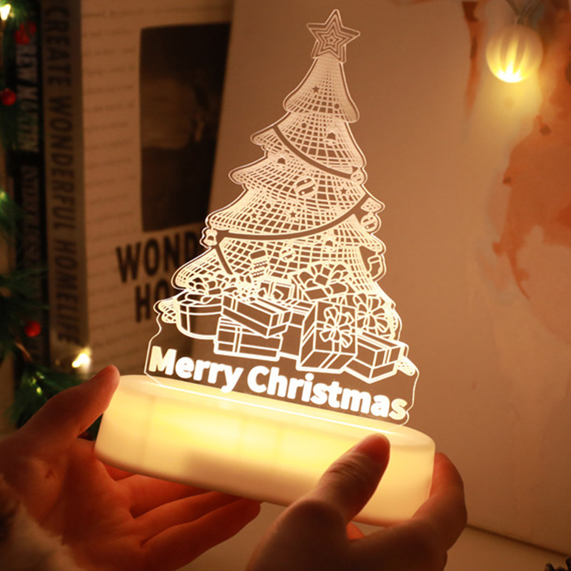 7 Colors Acrylic 3D Night Light Merry Christmas Tree LED Light Decor f –  The 3D Lamp®