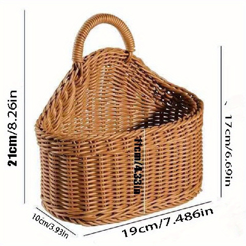 Faux Rattan Storage Basket Nordic Style Portable Decorative - Temu