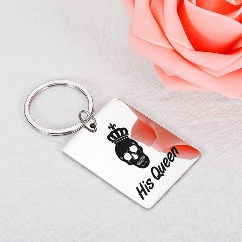 Couple Gifts Matching Keychain His Queen Her King Key, 45% OFF