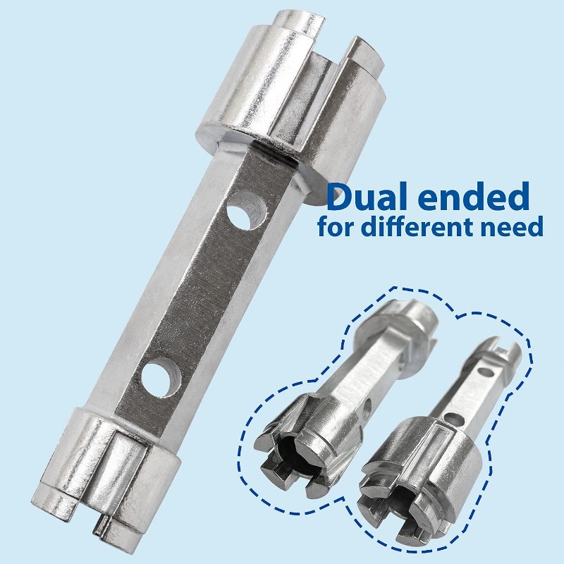 Tub Drain Remover Wrench Removal Tool Dual Ended Dumbell Wrench Fits  Ratchet Wrench Heavy Duty Aluminum Alloy Durable 