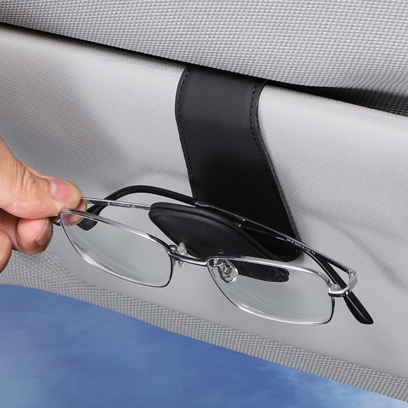 Car Glasses Case Sunglasses Box Visor Accessories Universal Glasses  Organizer for Car Sun Visor Sunglasses Holder (Brown)
