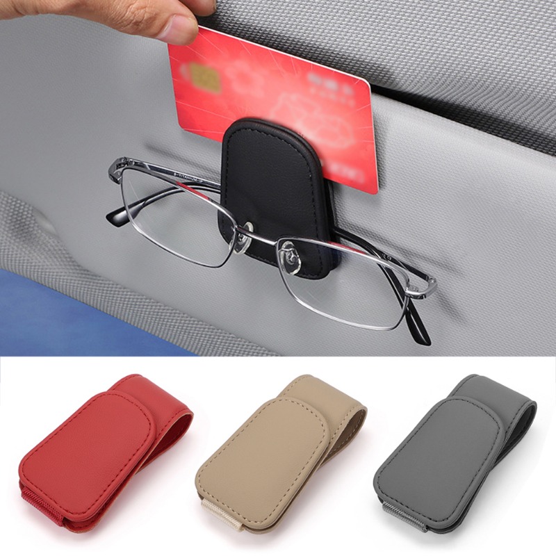 Car Sun Visor Glasses Box Sunglasses Clip Ticket Holder Stand Fastener