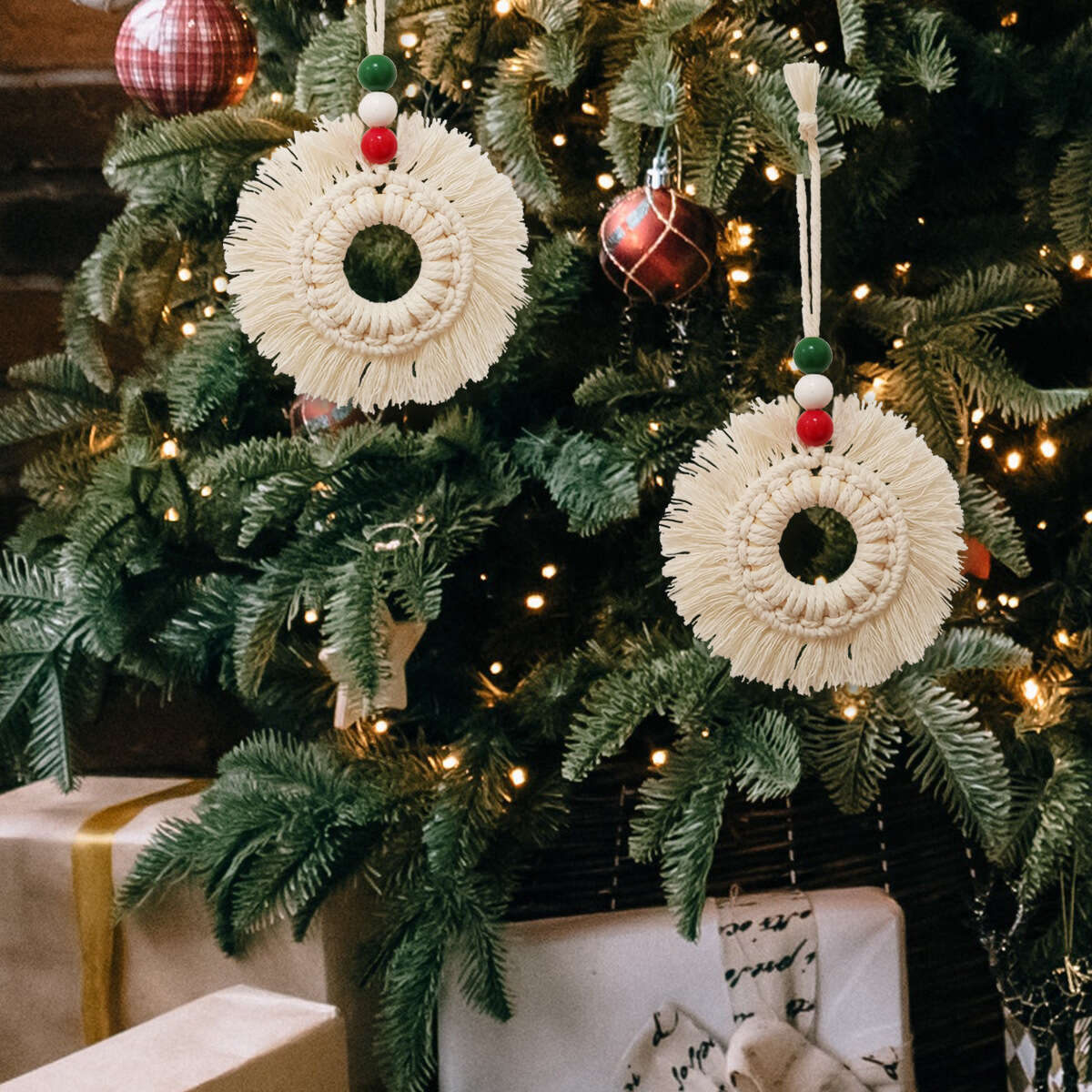 Hölzerne dekorative Anhänger hängende Tür Dekor Weihnachtsbaum
