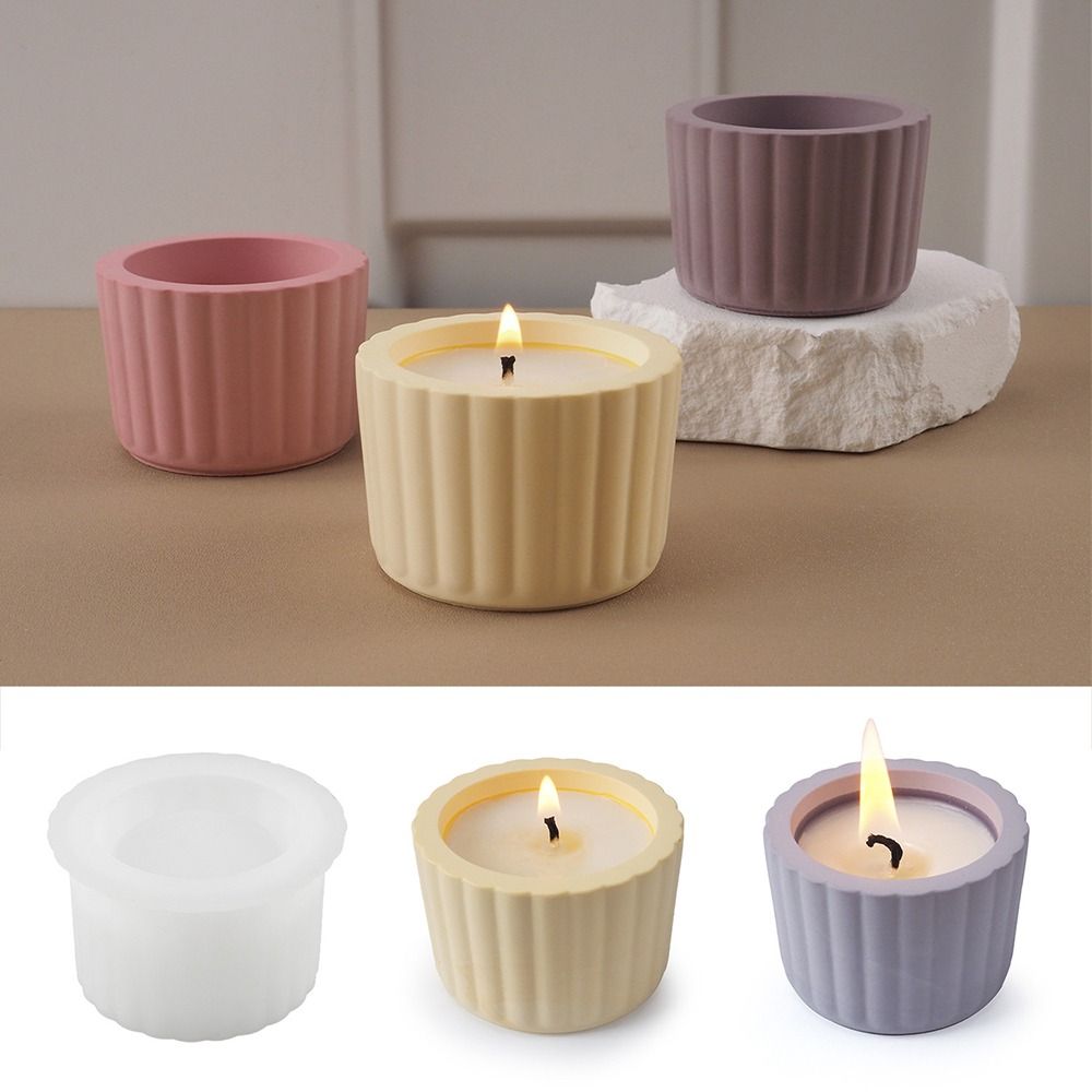 Diy Craft Candle Jar Mold Minimalist Round Silicone Candle - Temu