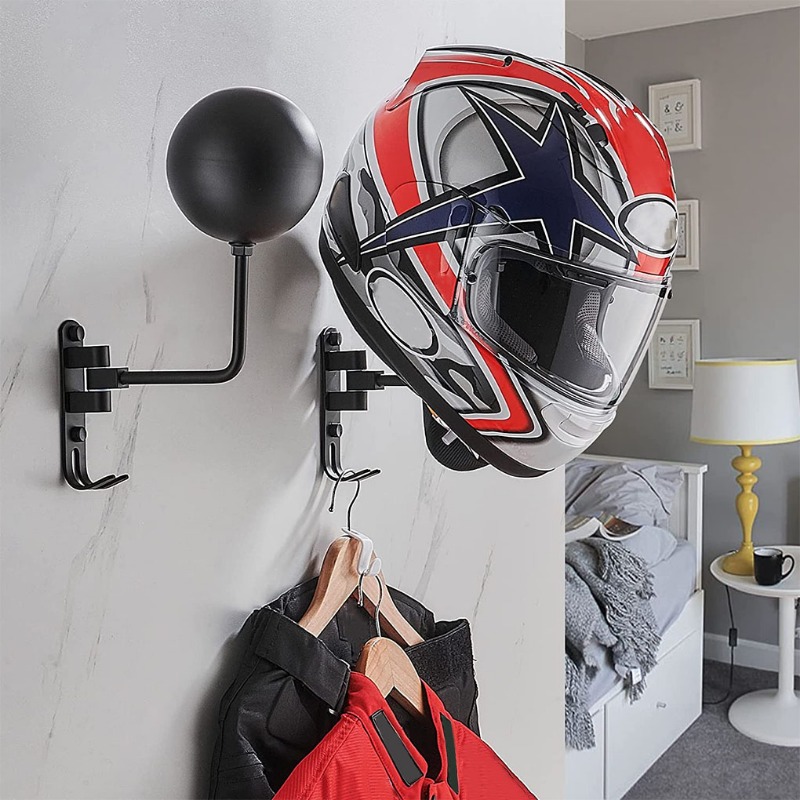 Soporte para cascos de calavera de motocicleta, colgador de casco de  calavera montado en la pared