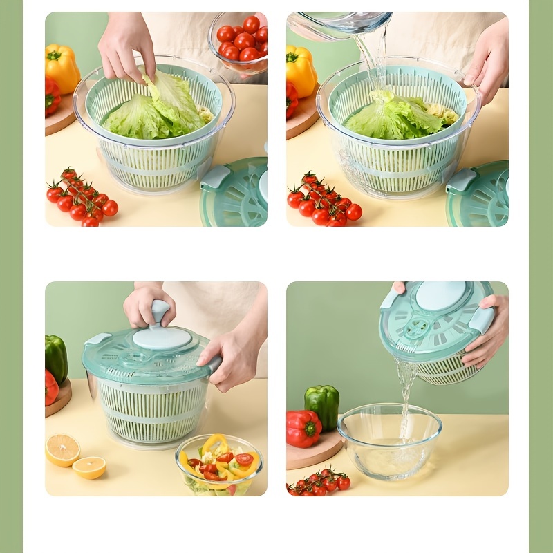 Salad Vegetable Dryer Large Salad Spinner with Drain Kitchen Vegetable  Dehydrator Fruit Washer Gadget Manual Drain Salad Basket - AliExpress