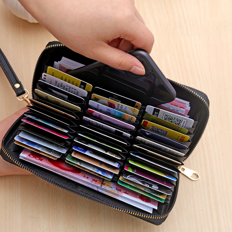 

Multi Card Slots Credit Card Holder, Zipper Around Coin Purse, Fashion Large Capacity Clutch Wallet