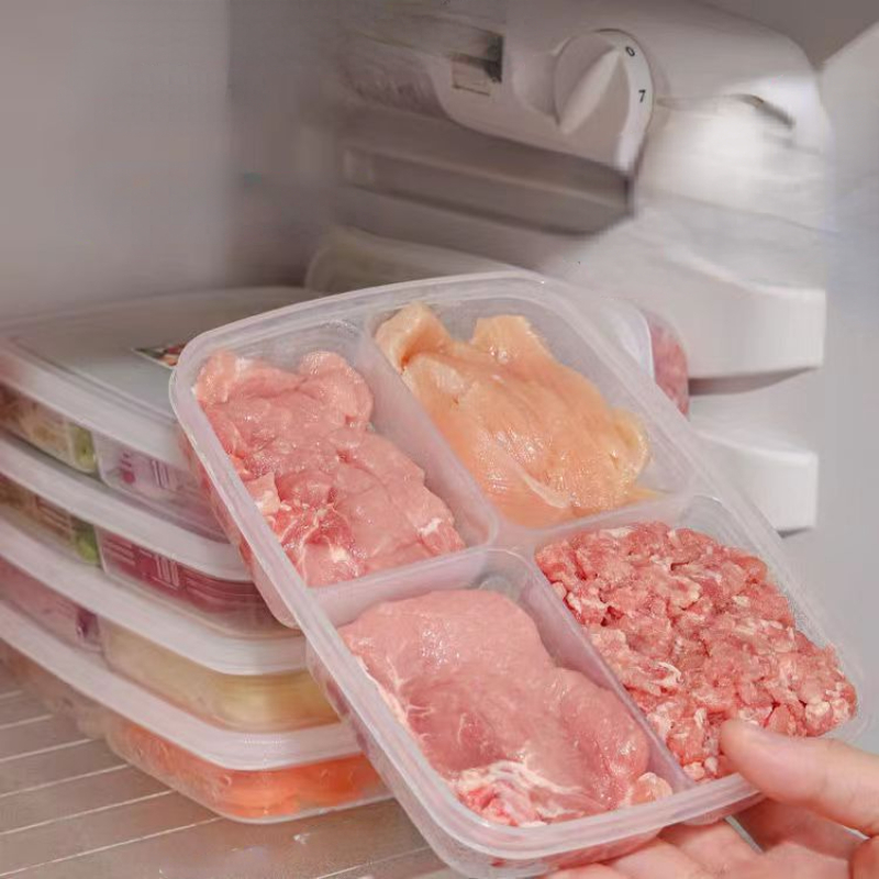 Frozen Meat Compartment Box Refrigerator Storage Kitchen Storage Containers  Plastic Organizer