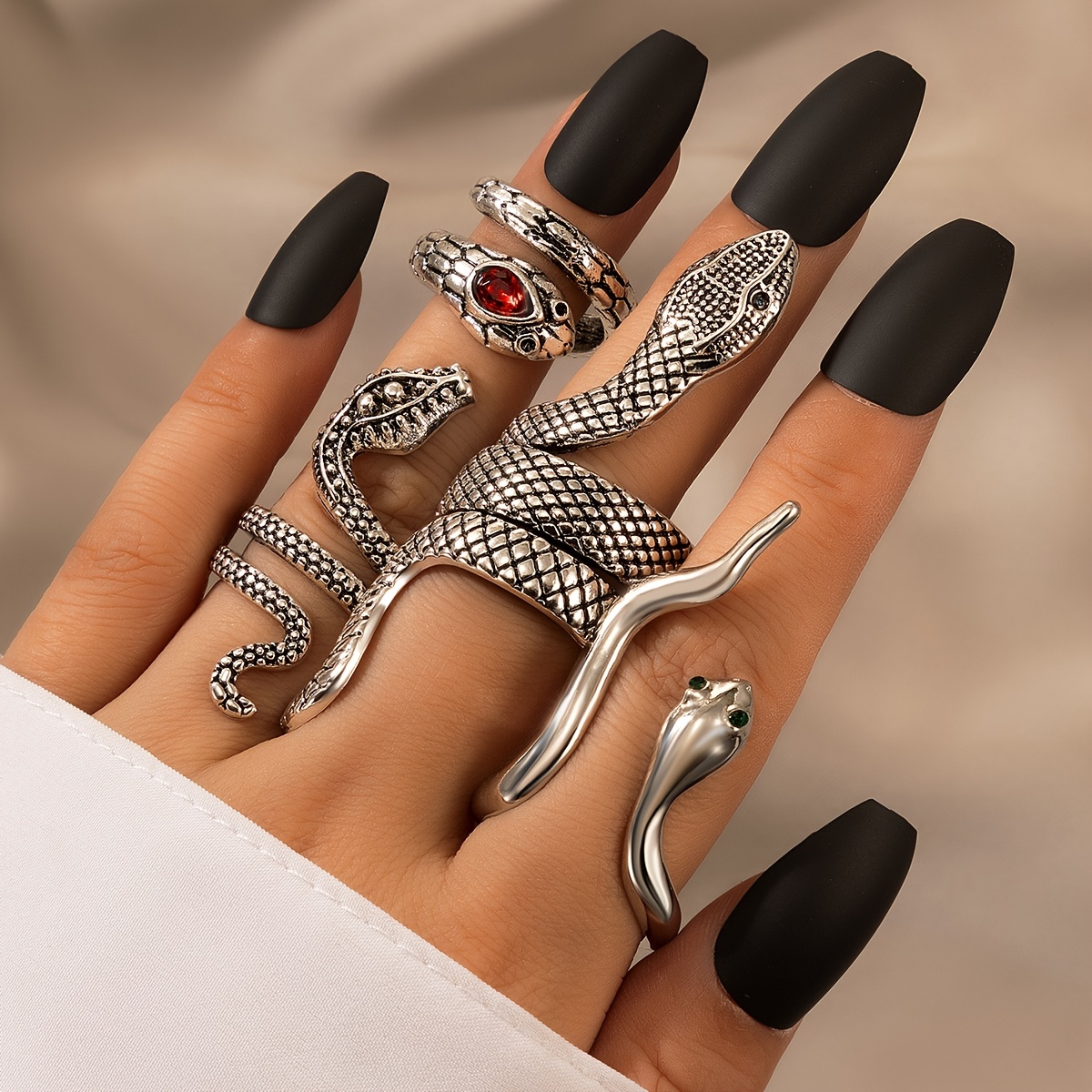 Silver Snake Ring - Temu