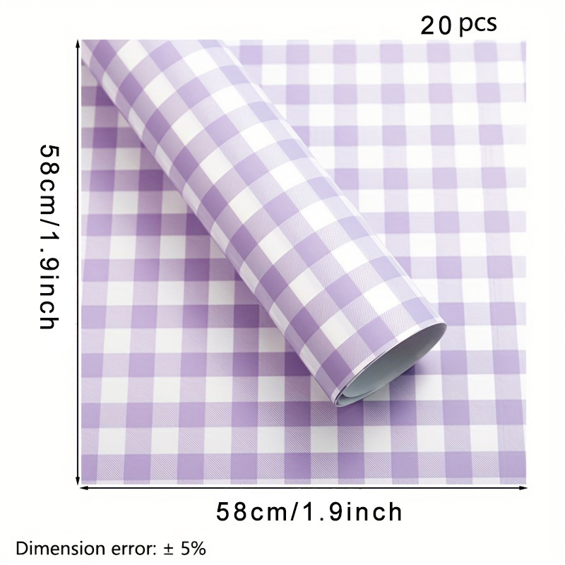 Flower Bouquet Wrapping Paper Waterproof Plaid Floral Packaging