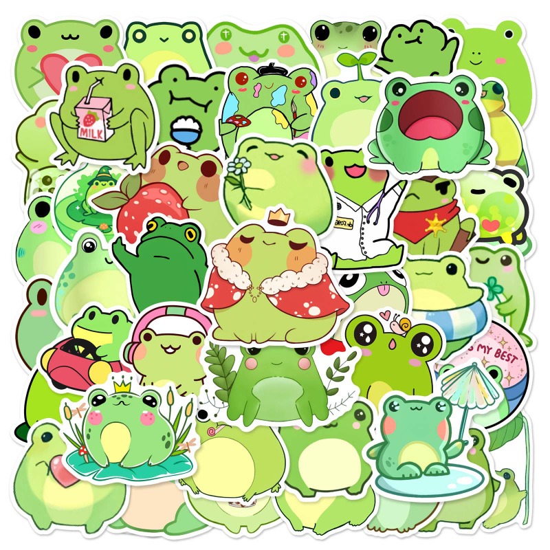 Big Eyed Frog Sticker Hello Kitty Cartoon Mobile - Temu