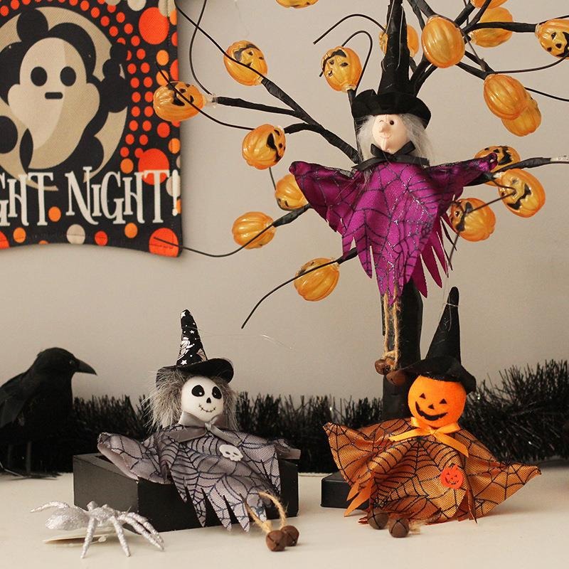 Jouet de poupée de sorcière, figurine de sorcière en résine d'halloween  décoration de la maison éléments de sorcière ornement d'épouvantail pour le