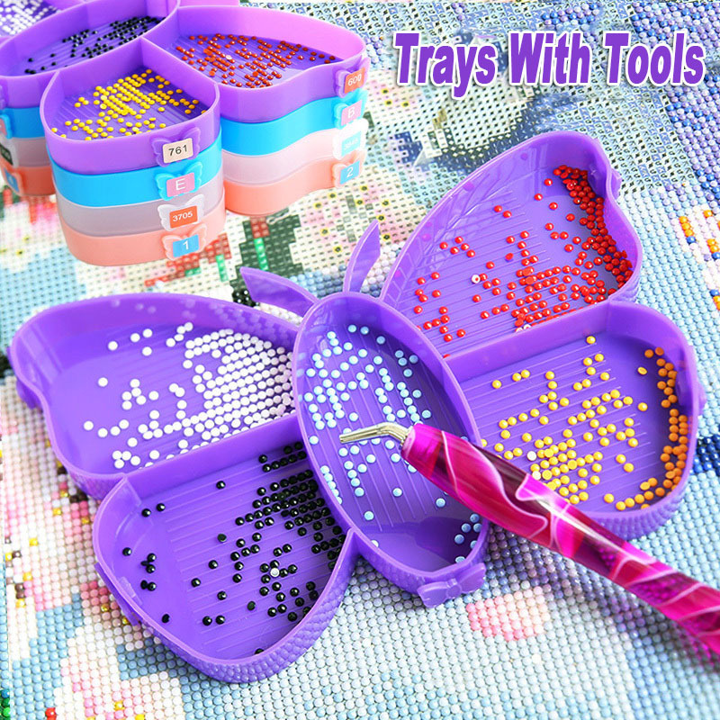 Butterfly Diamond Painting Sorting Trays With Stopper - Temu