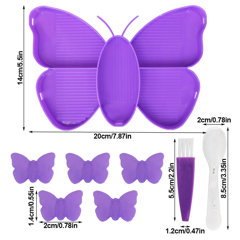 4 Set Large Diamond Art Painting Bead Sorting Trays for DIY Art Craft  (Purple)-1111444.06