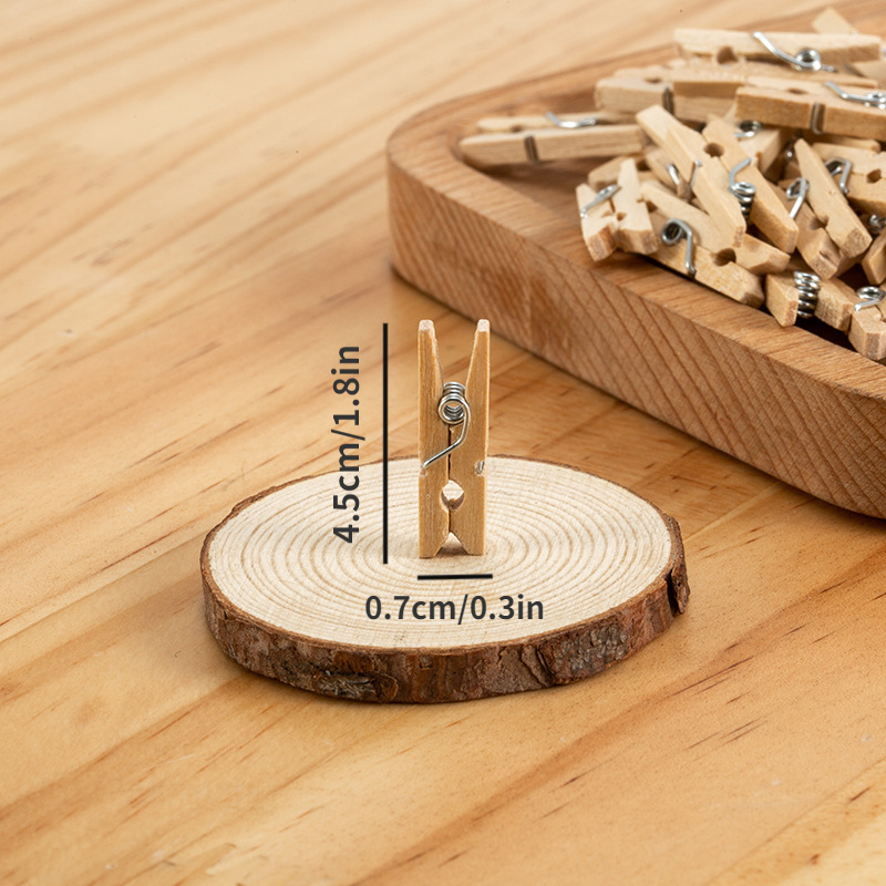 Mini Clothes Pins For Photo Sturdy Natural Wooden - Temu