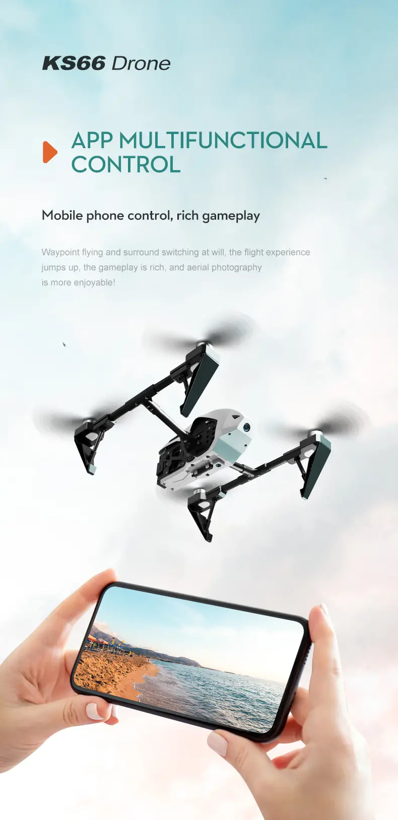 ks66 brushless aerial drone 6 axis gyro rc plane with hd wifi camera ultra long range for kids and adults details 3