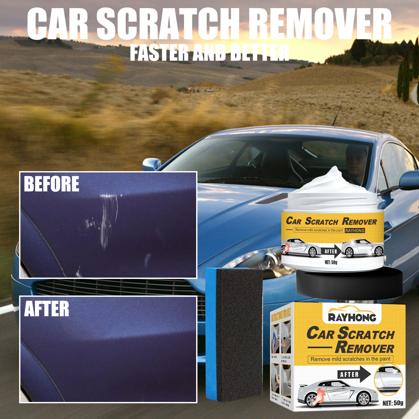 Car scratch Remover wiping cloth Nano vehicle Scratch Repair  Multifunctional Safe Scratch Remover for Glass Leather Wood Metal