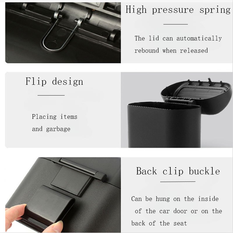 Portable Car Door Hanging Trash Can Car Interior Garbage Trash Bin Storage  Box