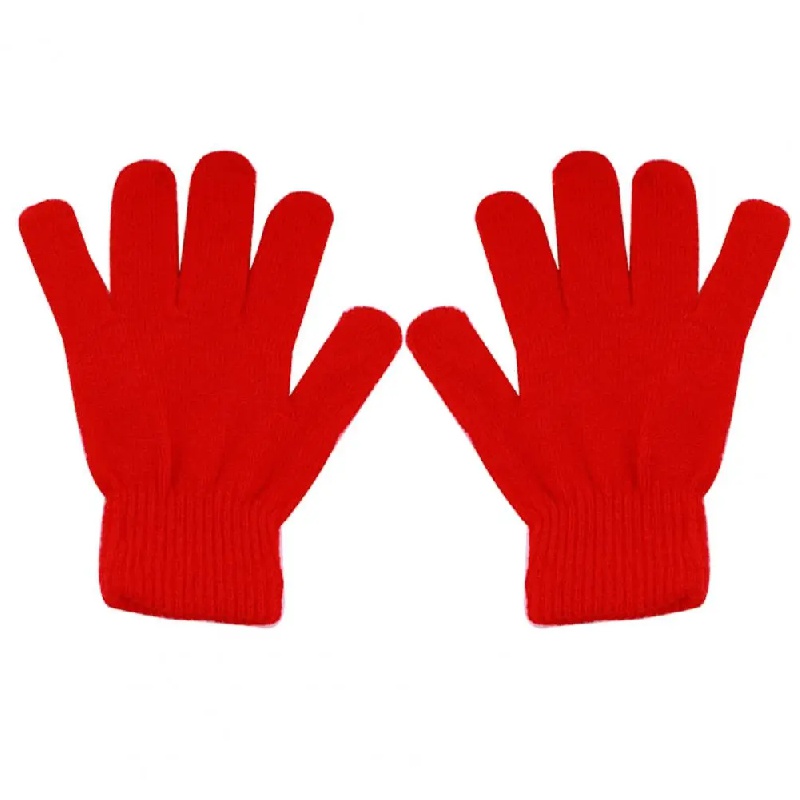Image of A Pair Of Autumn And Winter Gloves Adult Couple Solid Color Warm Gloves Knitted Elastic Ski Bicycle Men And Women Full Finger Gloves