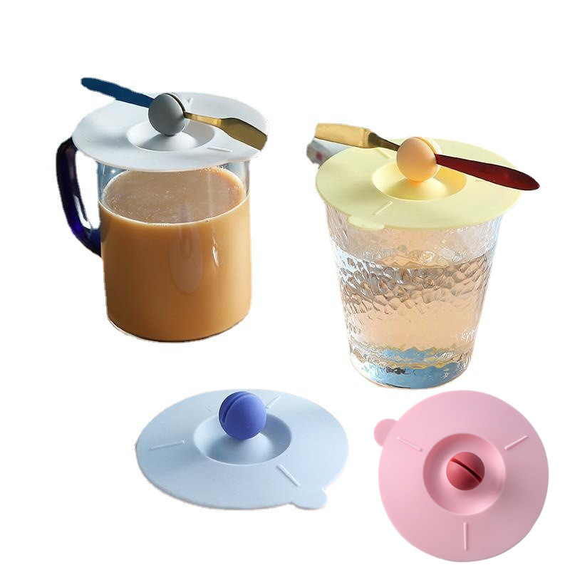 Silicone Cup Lid Glass Drink Cover Anti-dust Coffee Mug Suction