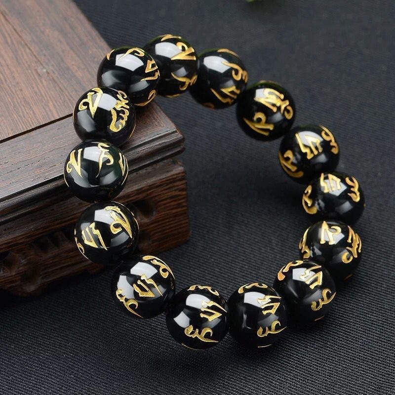 Bracelet perlé coloré poignet boule de bouddha perle bracelet élastique  perlé pour homme 