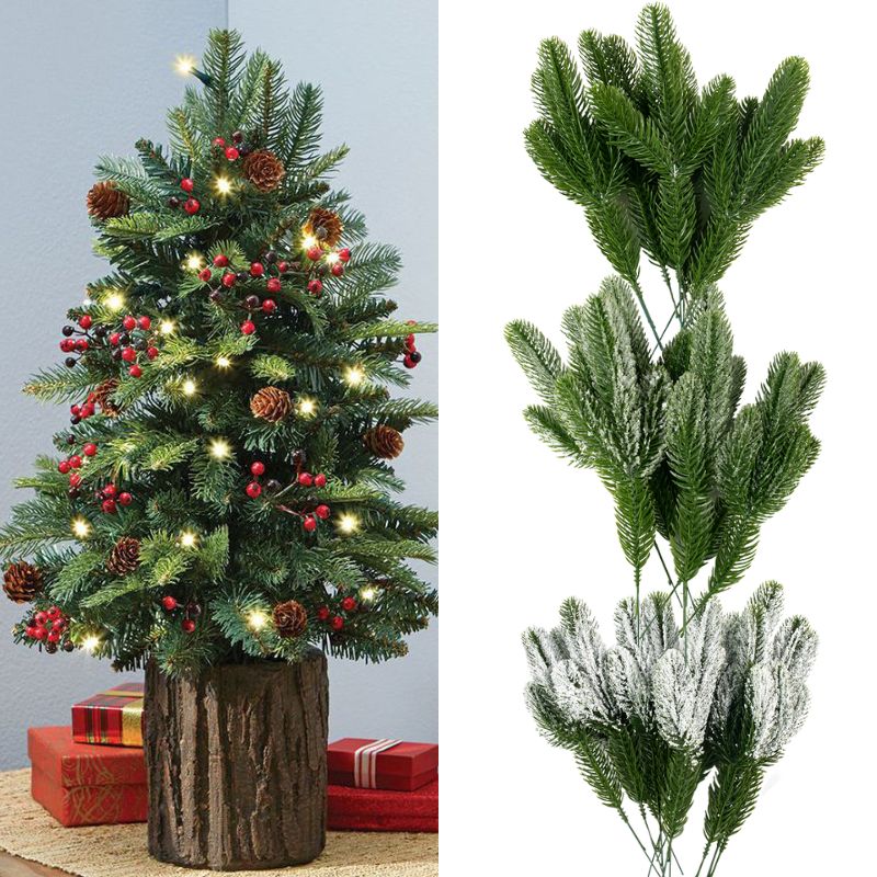 Artificial Green Pine Branches Christmas Tree Pine Needles