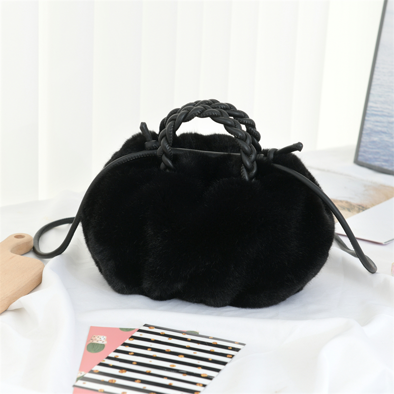 Black fur crossbody bag hot sale