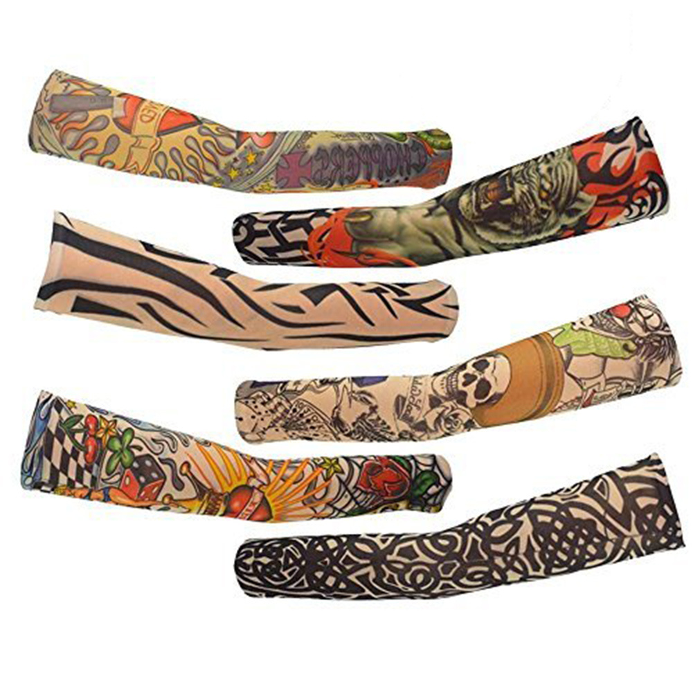 Qpout 15piezas Brazo tatuajes mangas para hombres mujeres,unisex tribal  calavera flor serpiente moda tatuajes mangas ciclismo al aire libre  baloncesto protector solar nylon elasticidad tatuajes mangas - Swiss Cycles