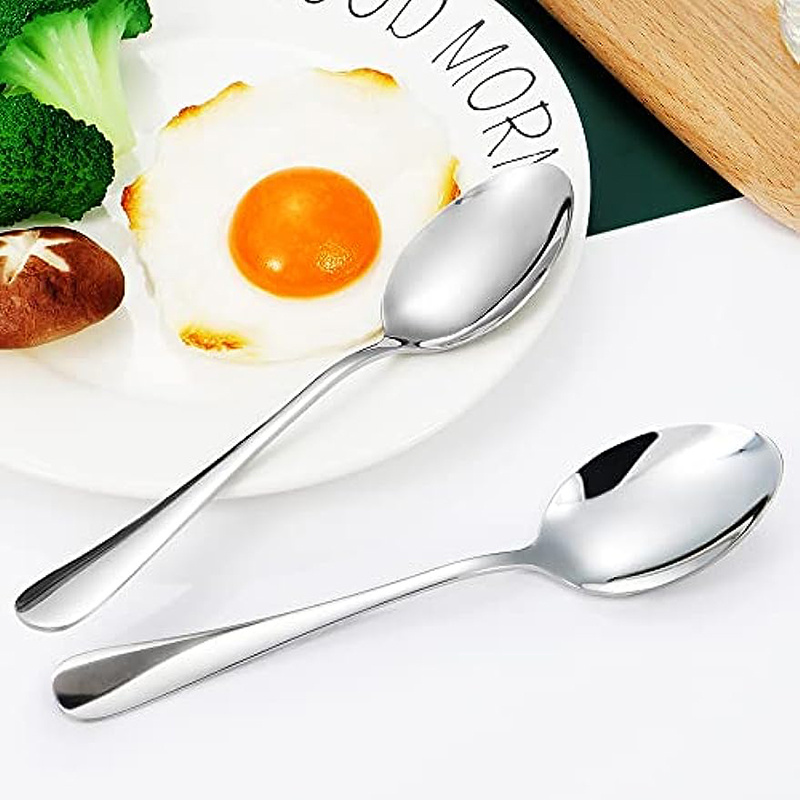 12 Pcs Dinner Spoon Set,Premium Food Grade Stainless Steel Spoons,Durable  Metal Spoons,Tablespoon,Spoons Silverware Only,Mirror Finish & Dishwasher