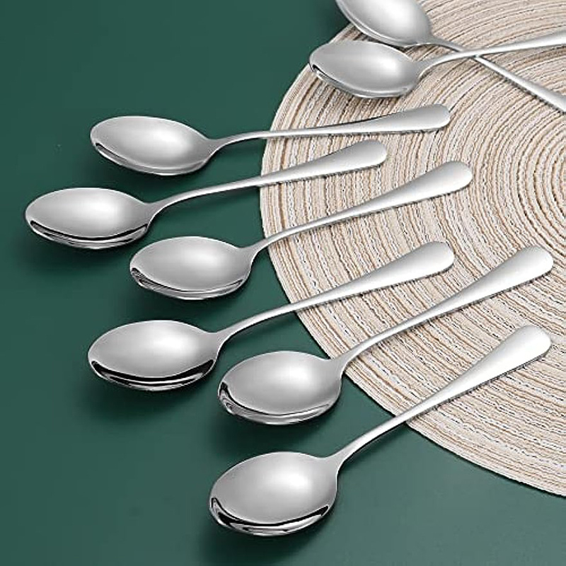 12 Pcs Dinner Spoon Set,Premium Food Grade Stainless Steel Spoons,Durable  Metal Spoons,Tablespoon,Spoons Silverware Only,Mirror Finish & Dishwasher