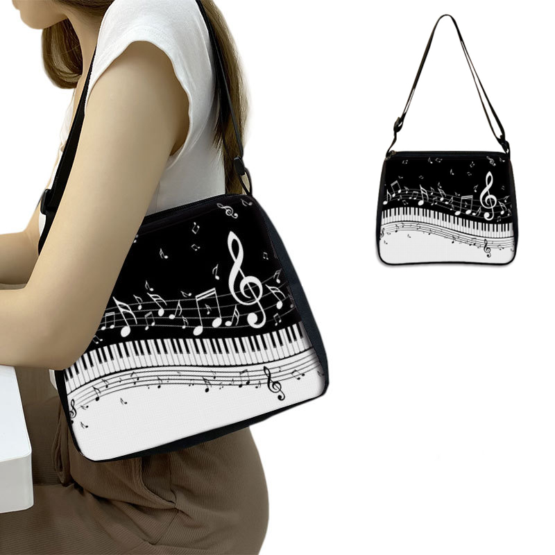 Simple Canvas Tote Bag, Women's Trendy Piano Pattern Shoulder Bag, Casual  Shopping Bag - Temu