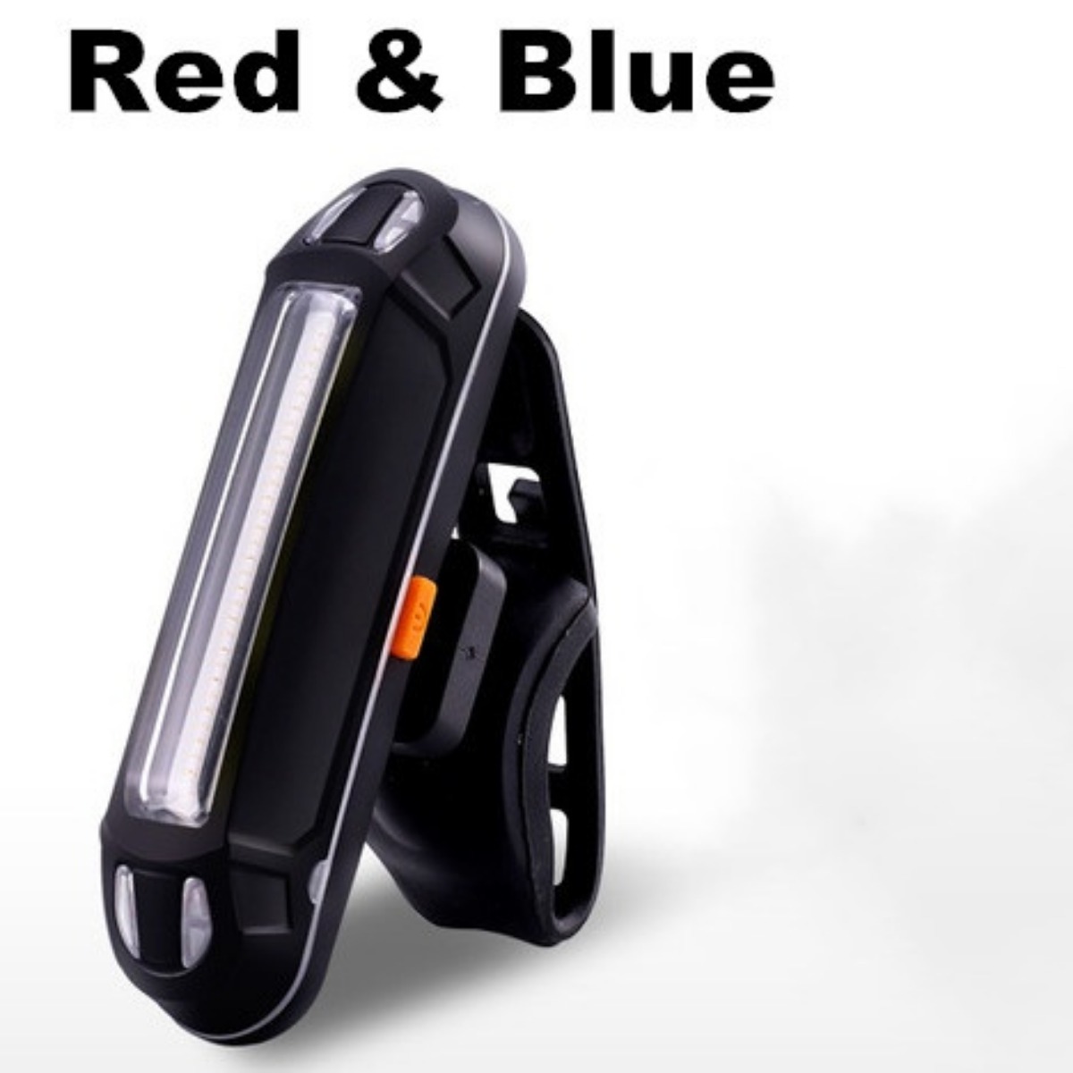 Luz trasera bicicleta recargable USB roja azul 