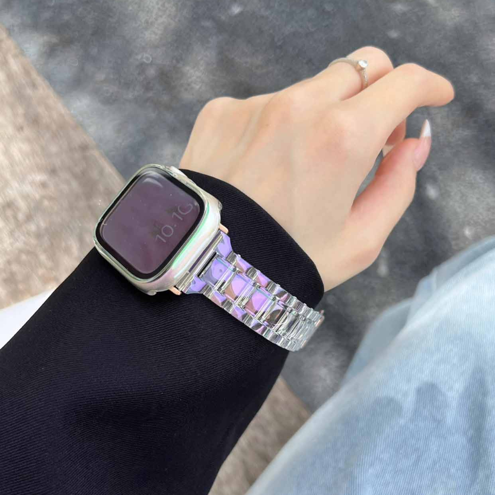 Transparent Resin Strap For Apple Watch Band 42mm 40mm Correa 44mm