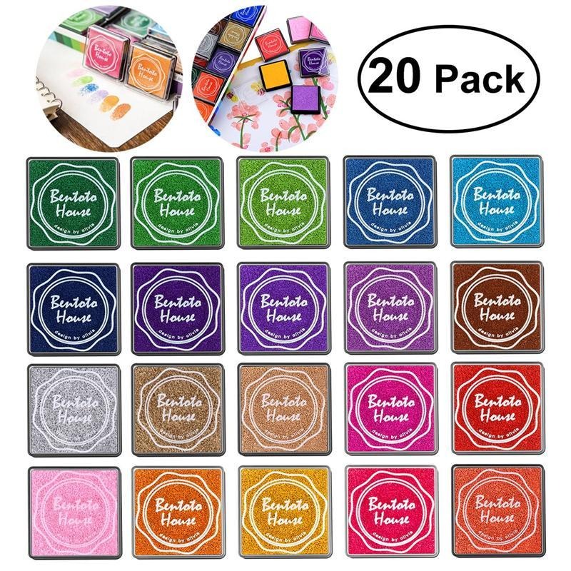 Etereauty Ink Pad Pad Craft Stamps Pads Stamp Finger Thumbprintcolored Kids  Rainbow Red Fingerprintfoot Ink Color Scrapbooking