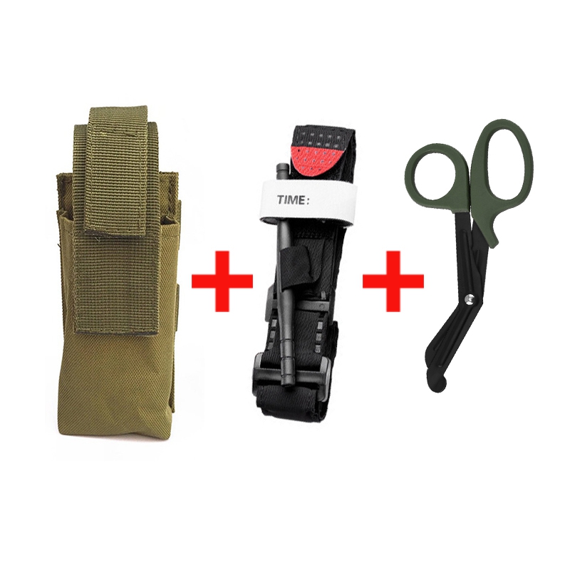 Kit de supervivencia de emergencia, kit táctico de primeros auxilios para  trauma militar, bolsa Molle EMT IFAK para equipo al aire libre, torniquete