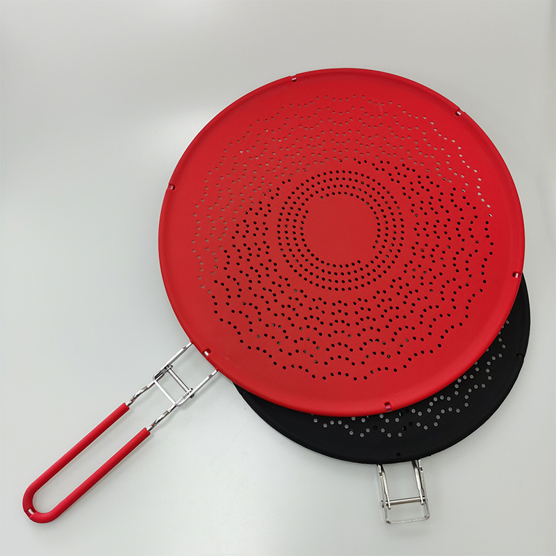 Smart Home 10 inch Non-Stick Fry Pan Red with Spatula and Splatter Shield