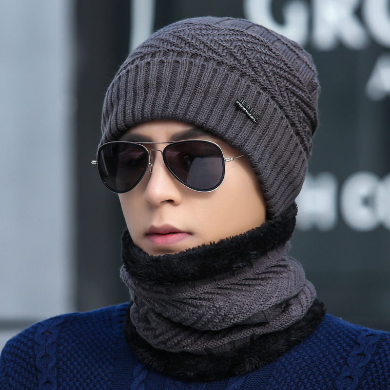 2pcs Bonnet en laine épaisse d'hiver tricoté et cache cou - Temu
