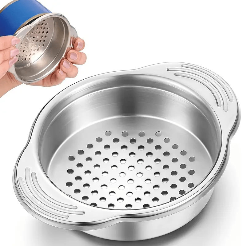 

1pc Stainless Steel Tuna Strainer - Perfect For Canning, Oil Draining, And Food Preparation - Regular And Wide Necked Sizes Available