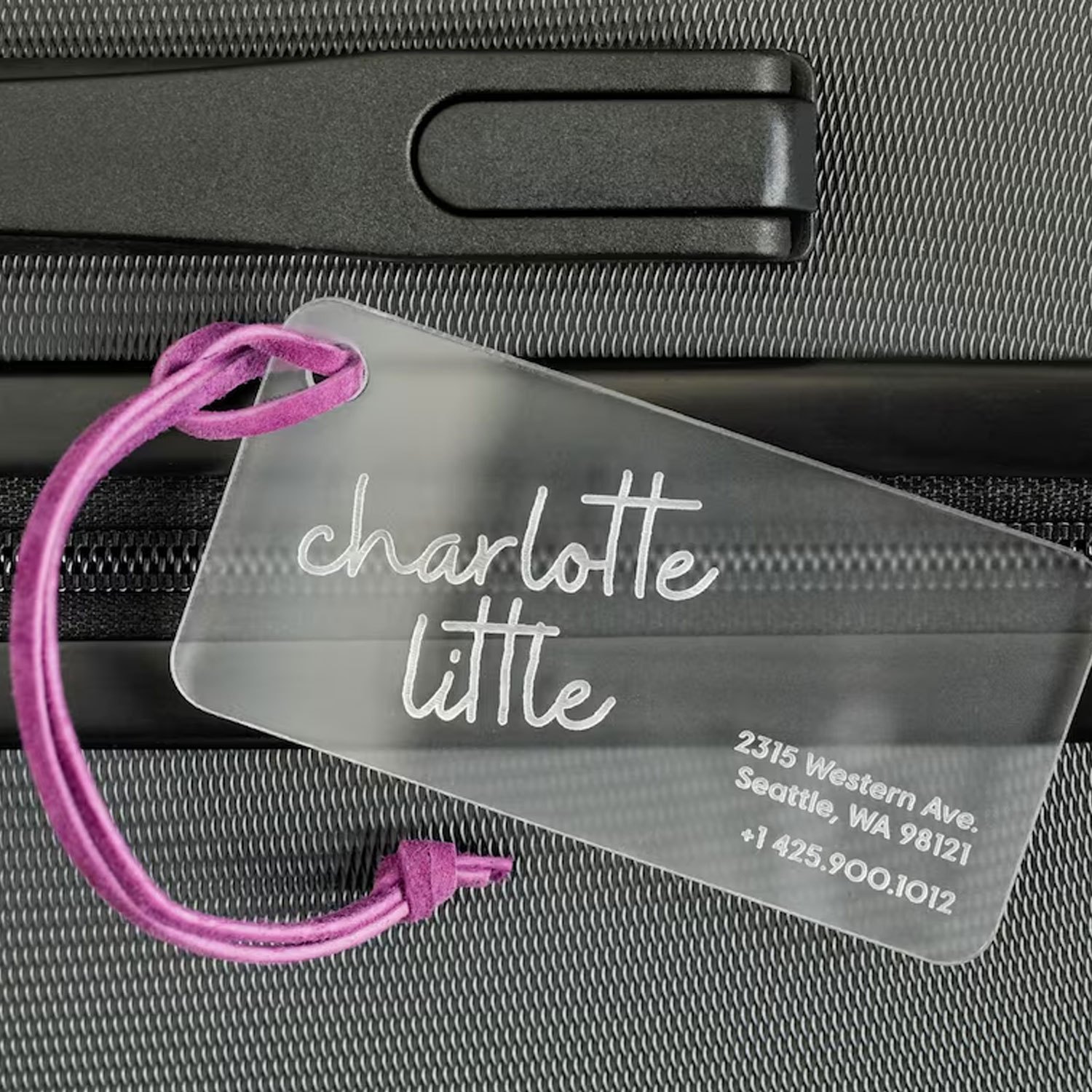 Lucite Luggage Tags