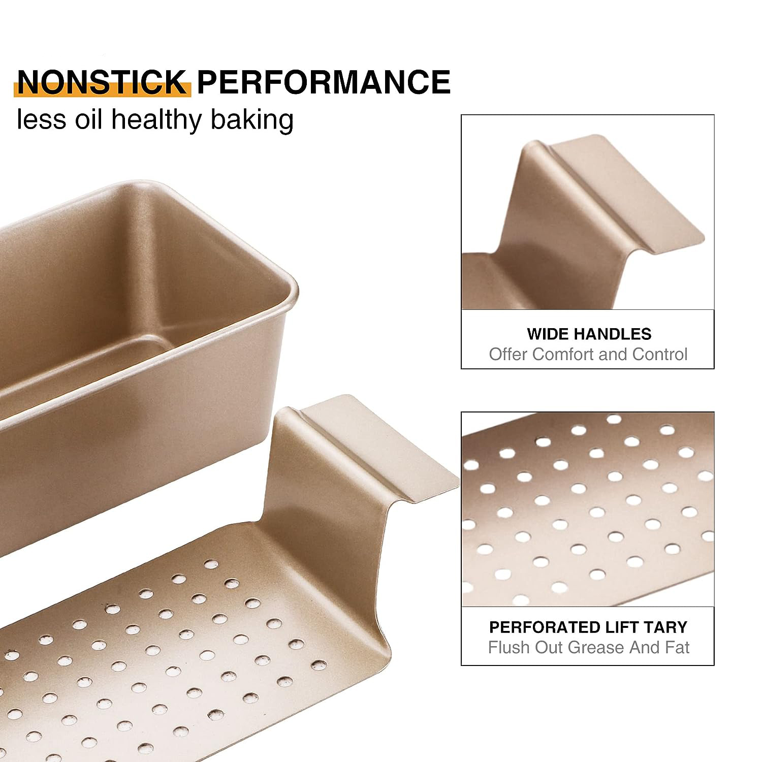 Nonstick Bakeware, 9-Inch x 5-Inch Loaf/Meatloaf Pans