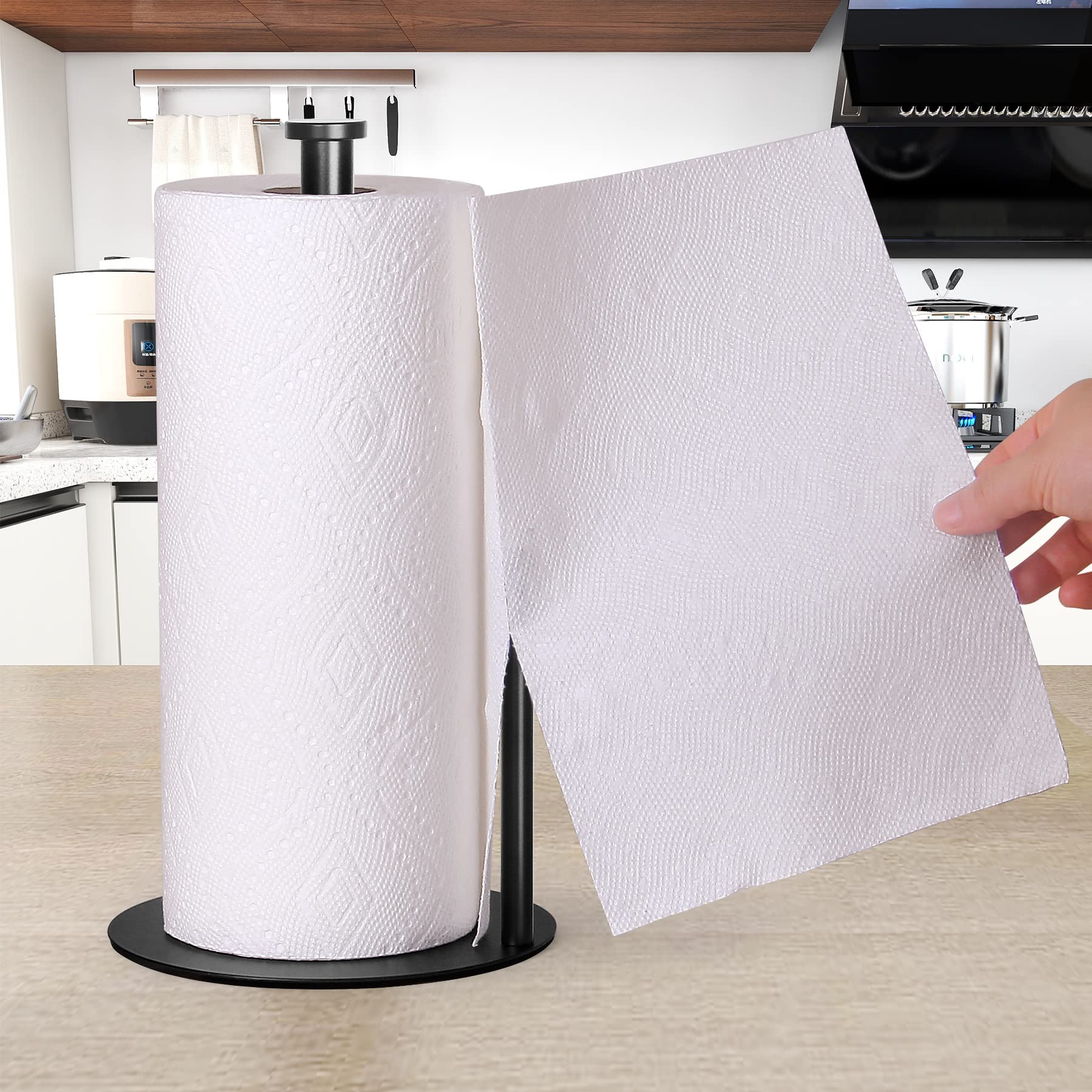 Paper Towel Holder Countertop,Silver Paper Towel Holder Stand for Kitchen  and Bathroom,Stainless Steel Paper Towel Holders for Standard Rolls