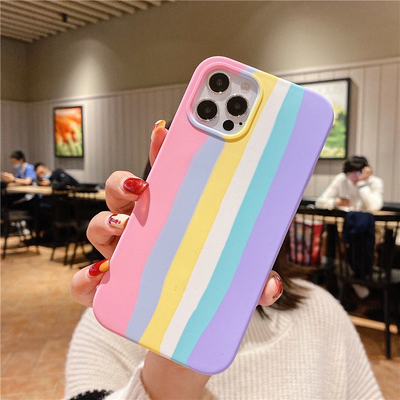 Rainbow Heart Phone Case for iPhone 7 8 X XS XR SE 11 12 13 14 Pro Max Mini  Note