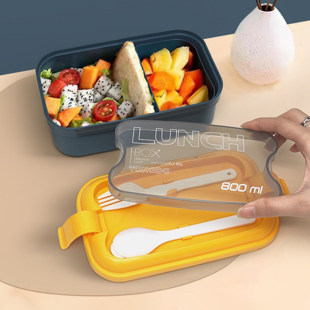 Double-layer Leak-proof Sealed Lunch Box - Washable Microwaveable Plastic Bento  Box With Utensils - Reusable Lunch Container With Insulated Bag, Kitchen  Supplies - Temu