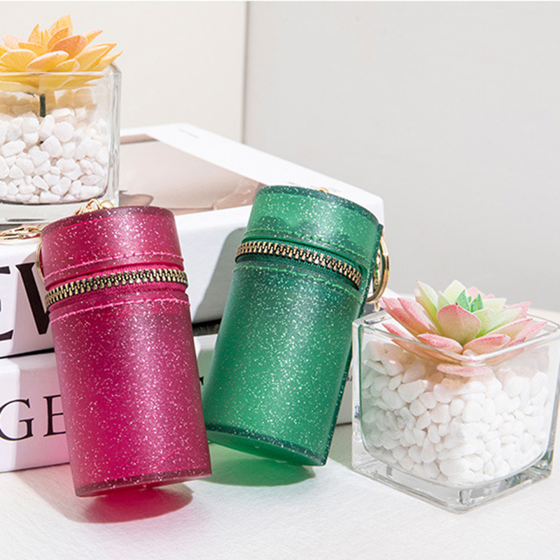 Lipstick Storage Bag Keychain Mini Cylinder Design Coin - Temu