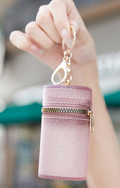 Fashion Gradient Rhinestone Coin Purse Lipstick Bag Keychain Light Luxury  Mini Bucket Storage Bag Car Key Pendant Female Wallet