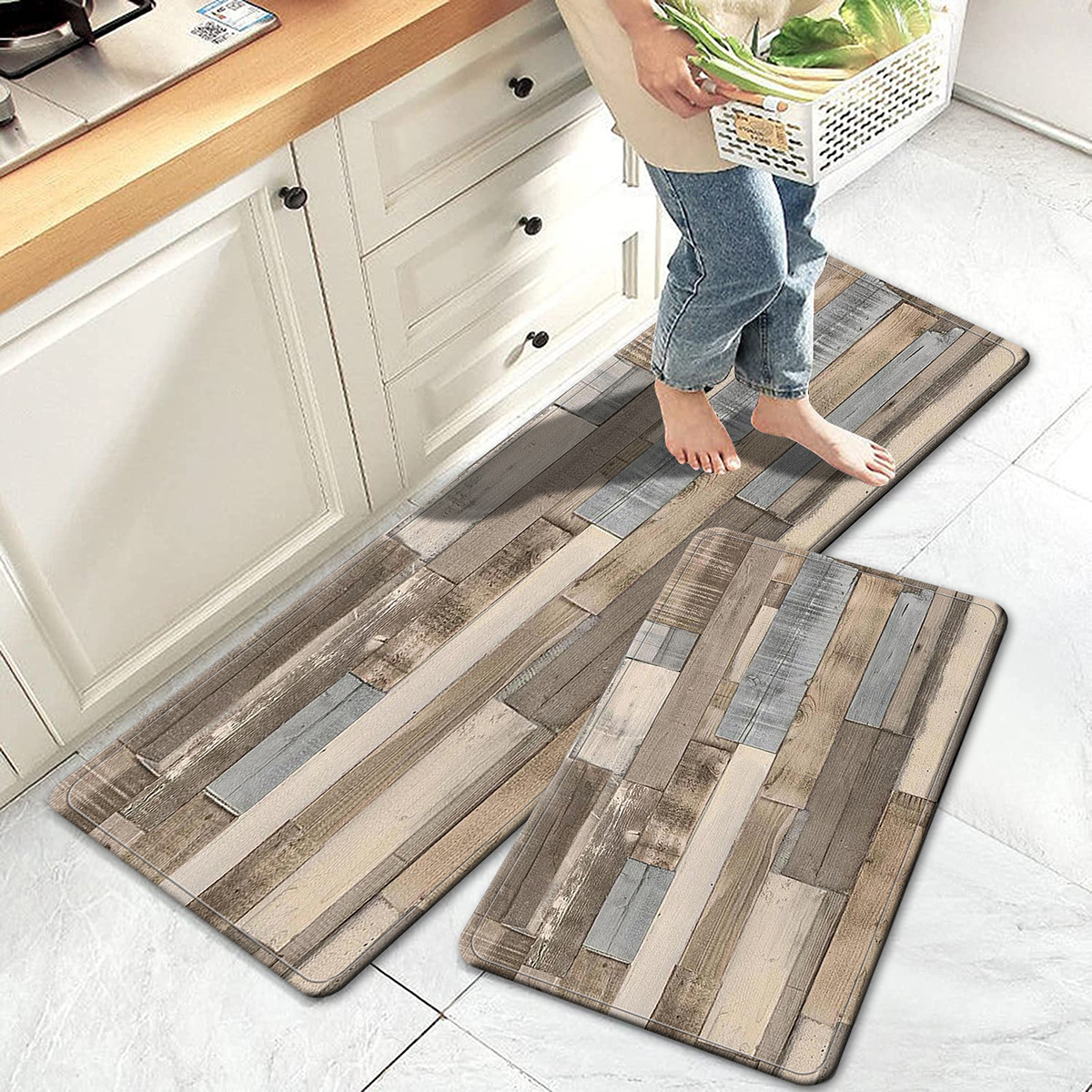 Anti slip Blue Gradient Plaid Kitchen Floor Mat Absorbent - Temu United  Arab Emirates